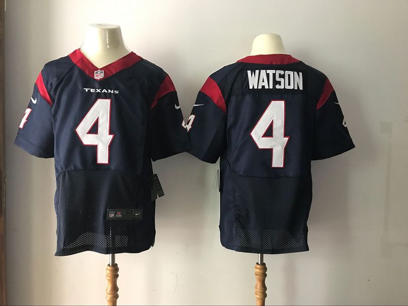 Men NFL Houston Texans #4 Watson Blue Elite 2017 Nike Jerseys->houston texans->NFL Jersey